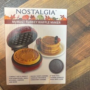 Nostalgia MyMini Turkey Waffle Maker - Vibrant Red